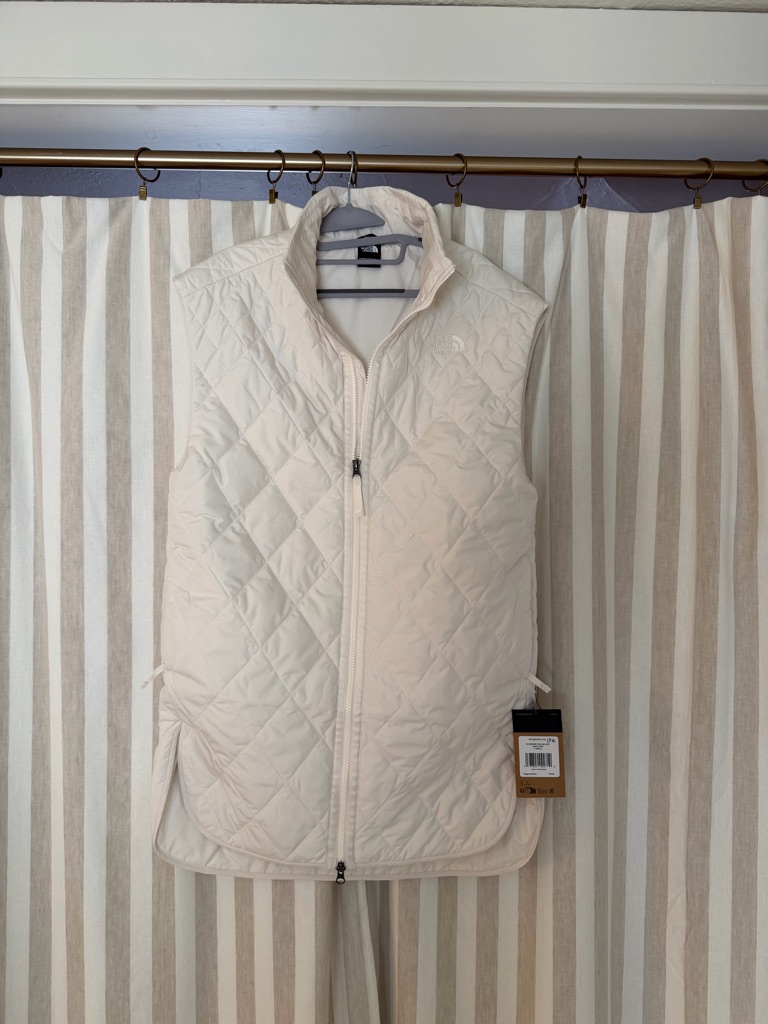The North Face Diamond Peak Women's Cream Quilted Vest Xs White Dune